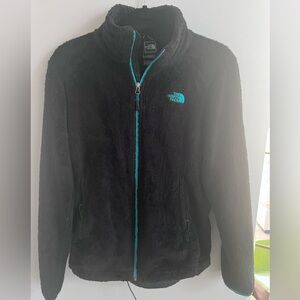 The North Face Women's Black Fleece Jacket with Blue Trim, Size M